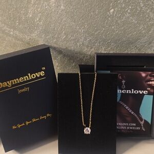 Pendant 18K Gold Plated 5A Cubic Zirconia Ice Flower Cut Solitaire NIB